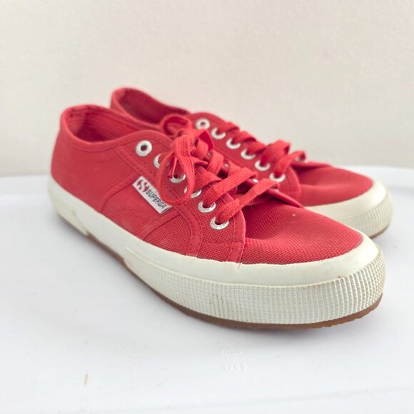 Superga 2750 Classic Red Canvas Lace-Up Sneakers - Picture 5 of 10
